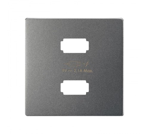 Накладка для зарядного устройства 2xUSB цвета матовый титан S82 Concept  8221096-096  Simon