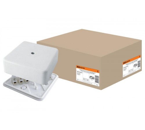 Коробка распределительная КР 100х100х44 о/п с клем. колодкой белая IP40  SQ1401-0210  TDM