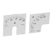 Измерительная шкала (1 круглая + 1 квадратная) для аналоговых амперметров - 0-1000 A  014622  Legrand