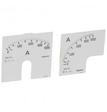 Измерительная шкала (1 круглая + 1 квадратная) для аналоговых амперметров - 0-1000 A  014622  Legrand