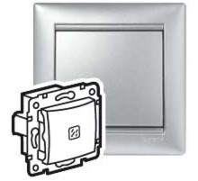 Valena Алюминий Переключатель перекрестный 1-клавишный с подсветкой  770148  Legrand
