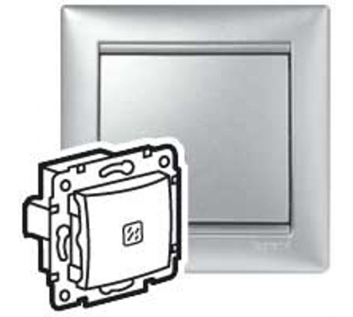 Valena Алюминий Переключатель перекрестный 1-клавишный с подсветкой  770148  Legrand