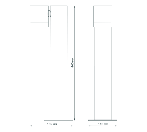 Светильник садово-парковый Sonata ландшафтный столб, 1xGU10, 163*110*440mm, 170-240V / 50Hz, Max.35W IP54  GD156  Gauss