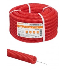 Труба гофрированная ПНД d 25 с зондом (25 м) легкая 350Н красная  SQ0413-2533  TDM