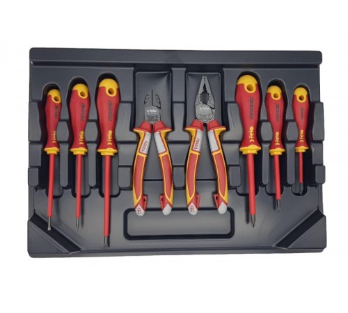 Набор диэлекрических отверток Ergonic с диэлектрическими пасатижами и бокорезами в упаковке, 8 шт  41398517  Felo