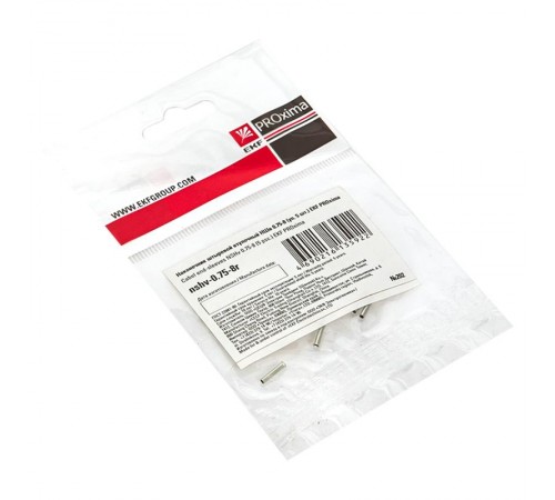 Наконечник штыревой втулочный НШв  0.75-8 (уп5шт) EKF PROxima  nshv-0.75-8r  EKF