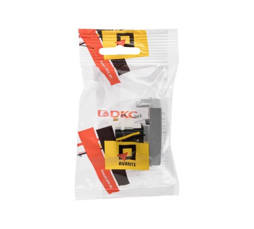 Компьютерная розетка RJ-45 модульная, кат.6А, "Avanti", "Закаленная сталь", 1 модуль  4404371  DKC