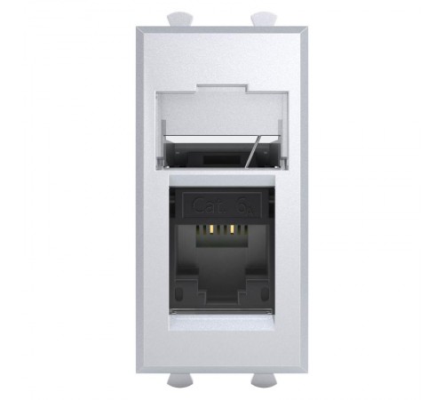 Компьютерная розетка RJ-45 модульная, кат.6А, "Avanti", "Закаленная сталь", 1 модуль  4404371  DKC