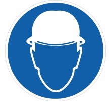 Знак M 02 "Работать в защитной каске (шлеме)" ф200 мм, пленка самоклеящаяся ГОСТ Р 12.4.026-2001  an-m-02  EKF