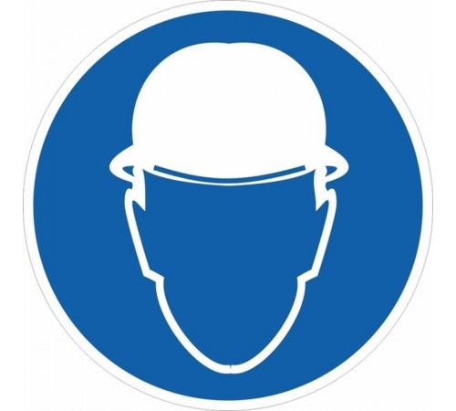 Знак M 02 "Работать в защитной каске (шлеме)" ф200 мм, пленка самоклеящаяся ГОСТ Р 12.4.026-2001  an-m-02  EKF