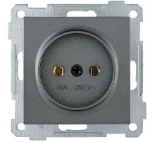 BOLERO антрацит Розетка С/У без с/з 10А РС10-1-0-Б  ERB10-K95-10  IEK