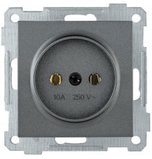 BOLERO антрацит Розетка С/У без с/з 10А РС10-1-0-Б  ERB10-K95-10  IEK
