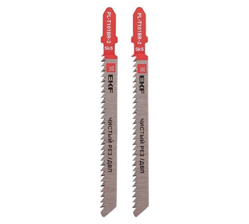 Пилки для электролобзика обратные T101BR (чистовой рез по ДВП)(SK5)(2 шт)  pl-t101br-2  EKF
