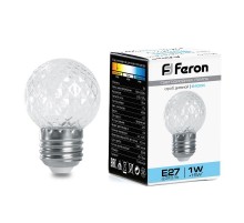 Лампа-строб, (1W) 230V E27 6400K G45 прозрачая, LB-377  38220  FERON