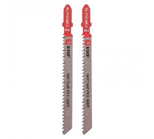 Пилки для электролобзика обратные T101BR (чистовой рез по ДВП)(SK5)(2 шт)  pl-t101br-2  EKF