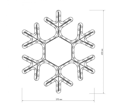 Фигура ARD-SNOWFLAKE-M7-450x375-126LED Warm (230V, 7.5W)  025315  Arlight