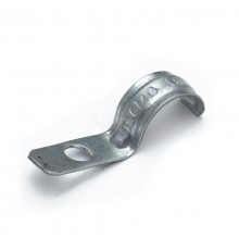 Скоба металлическая однолапковая усиленная противопожарная СМОУ d16-17 мм отв. d 6,5 мм (100шт/1600шт уп/кор)  PR13.02424  Промрукав