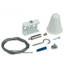 Комплект подвеса для шинопровода осветительного с тросом 1,5м белый  LPK0D-KPT-D15-K01  IEK