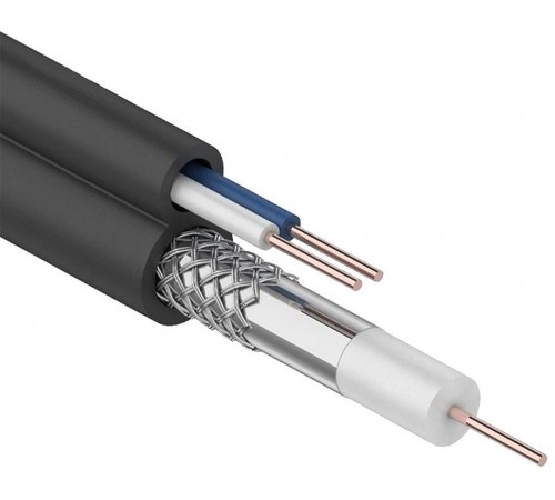 Каб. коакc. RG59 75Ом FPE каб. пит. 2х0,75мм2 PVC  CC3-R5F2-139-300-G  GENERICA