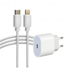 Сетевое зарядное устройство USB-C, 20Вт в комплекте с кабелем USB-C - Lightning  16-0234-4  REXANT