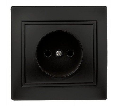 Розетка Intro Plano 1-201-05 без заземления 2P, 16А-250В, IP20, СУ, антрацит  Б0053867  Intro