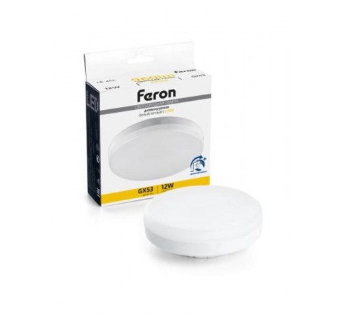 Лампа cветодиодная диммируемая, (12W) 230V GX53 2700K, LB-456  51064  FERON