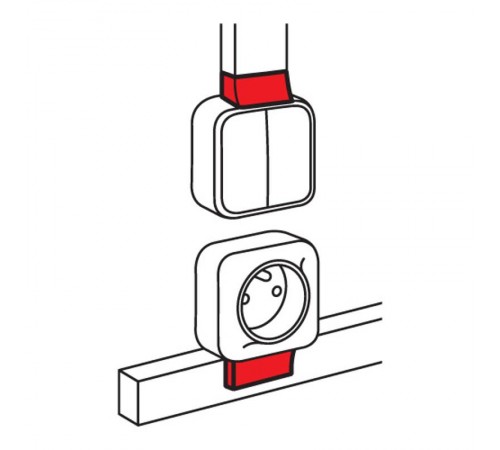Адаптер для монтажа серии Quteo - для мини-каналов Metra - 20x12  638117  Legrand