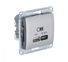 Glossa Платина USB Розетка A + тип-C 45W высокоскор.заряд. QC PD  GSL001229  SE