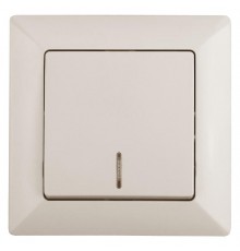Выключатель Intro Solo 4-102-02 одноклавишный с подсветкой, 10А-250В, IP20, СУ, слоновая кость  Б0053559  Intro