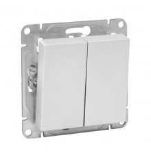 Механизм выключателя, двухклавишный, проходной, алюминий Эпика EKF  UP1-SWA-21  EKF