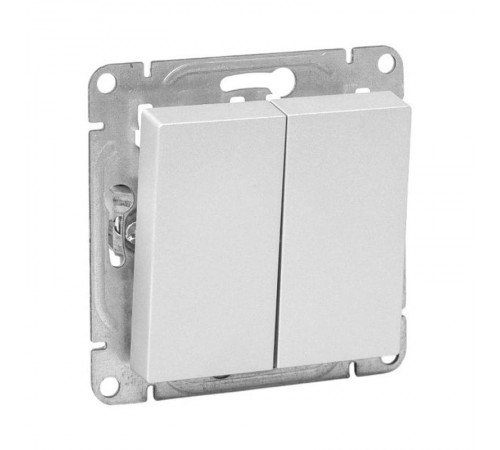 Механизм выключателя, двухклавишный, проходной, алюминий Эпика EKF  UP1-SWA-21  EKF