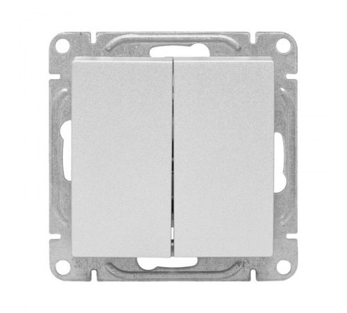 Механизм выключателя, двухклавишный, проходной, алюминий Эпика EKF  UP1-SWA-21  EKF