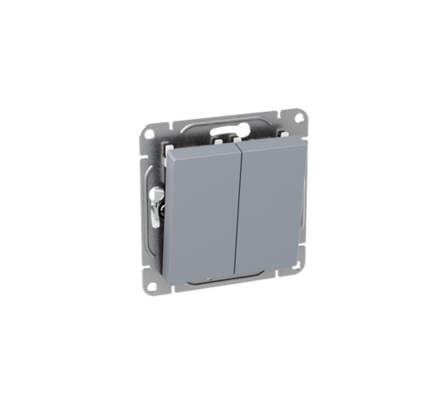 Механизм выключателя, двухклавишный, проходной, алюминий Эпика EKF  UP1-SWA-21  EKF