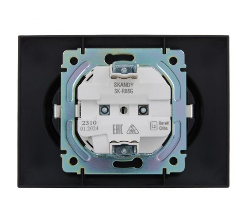 SKANDY Розетка 2-местная с з/к без з/ш 16А сб. SK-R08G графит  SK-R21-16-K53-F  IEK