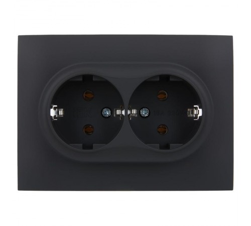 SKANDY Розетка 2-местная с з/к без з/ш 16А сб. SK-R08G графит  SK-R21-16-K53-F  IEK