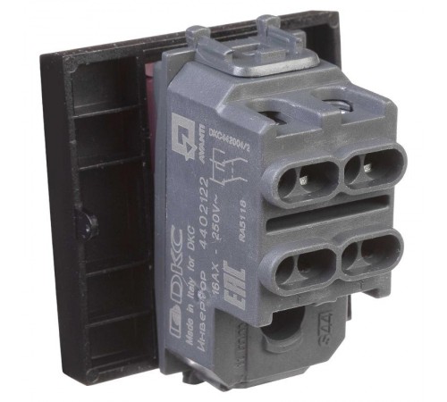 Инвертор (промежуточный переключатель) "Черный квадрат", "Avanti", 16A, 2 мод.  4402122  DKC