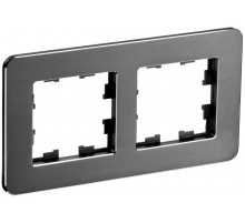 BRITE Рамка 2-ая РУ-2-1-Бр металл титан RE  BR-M22-M-01-K48  IEK