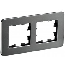 BRITE Рамка 2-ая РУ-2-1-Бр металл титан RE  BR-M22-M-01-K48  IEK