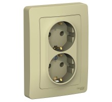 Blanca Бежевый С/У Розетка 2-ая с з/к без шторок, 16А, 250В  BLNRS001027  SE
