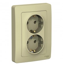 Blanca Бежевый С/У Розетка 2-ая с з/к без шторок, 16А, 250В  BLNRS001027  SE