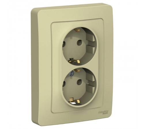 Blanca Бежевый С/У Розетка 2-ая с з/к без шторок, 16А, 250В  BLNRS001027  SE