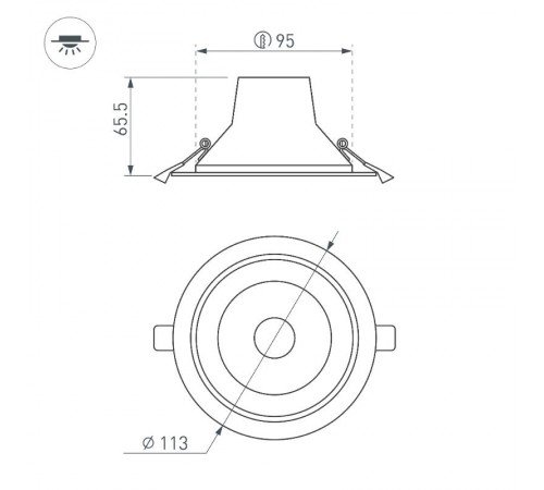 Светильник LTD-LEGEND-R115-10W White6000 (WH, 50 deg)  027315  Arlight