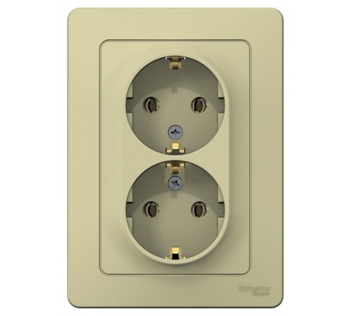 Blanca Бежевый С/У Розетка 2-ая с з/к без шторок, 16А, 250В  BLNRS001027  SE