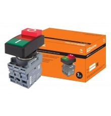 Кнопка двойная MPD13-11R (зеленая/красная-выступающая) (LED) d22мм/24В (I/O)  линза красная  SQ0747-0039  TDM