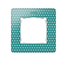 Simon 82 Рамка декоративная, 1 пост, Original, S82 Detail, аквамарин в белый горошек-белый  8200610-212  Simon