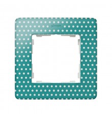 Simon 82 Рамка декоративная, 1 пост, Original, S82 Detail, аквамарин в белый горошек-белый  8200610-212  Simon