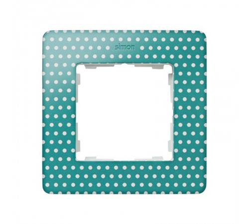 Simon 82 Рамка декоративная, 1 пост, Original, S82 Detail, аквамарин в белый горошек-белый  8200610-212  Simon