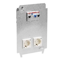 Панель монтажная CWB8, оцинкованная сталь, 2xSchuko, 2хВА 10А, ВДТ 30мА, клемма заземления  2CMA177372R1000  ABB