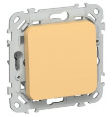 FLITE Выключатель 1-клавишный 10А ВС11-1-0-ФлЗ золотарник  FI-V10-0-10-1-K90  IEK