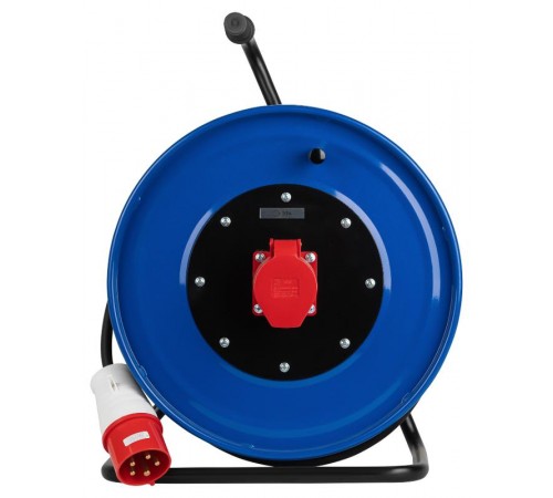 Удлинитель силовой IND380-RM-1e-5x2,5-50m-IP44 на 380В на катушке 1 розетка CEE 5P 50м КГ 5х2,5 32A IP44  Б0057304  ЭРА